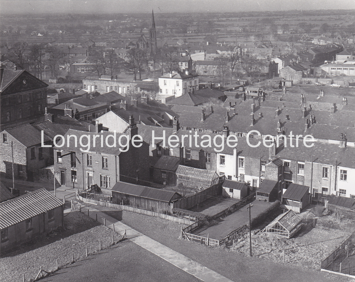215A - St Paul's Church - A view from the church tower of Irwell Street and Towneley Gardens - 1969